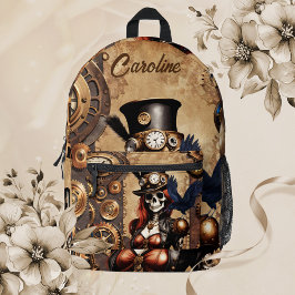 Niedliches Steampunk Skeleton Bedruckter Rucksack