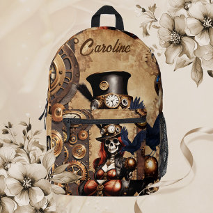 Niedliches Steampunk Skeleton Bedruckter Rucksack