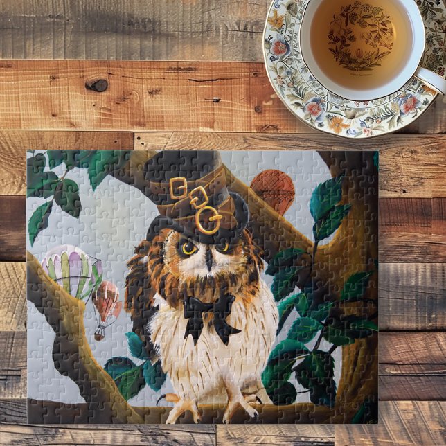 Niedliches Steampunk-Top-Hat-Owl Puzzle (Von Creator hochgeladen)