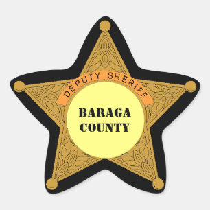 Niedliches Stellvertreter des Polizeichefs Stern-Aufkleber