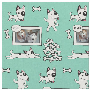 Niedliches Stier-Terrier-Cartoon Personalizealbe Stoff