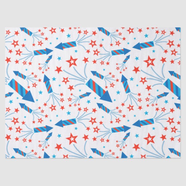 Niedliches, stilisiertes Feuerwerkskörper-Freiheit Seidenpapier (Vorderseite)