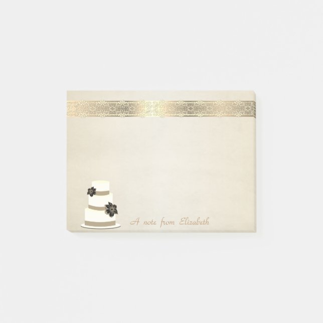 Niedliches, stilvolles Elegant, Elster, Kuchen Post-it Klebezettel (Vorderseite)