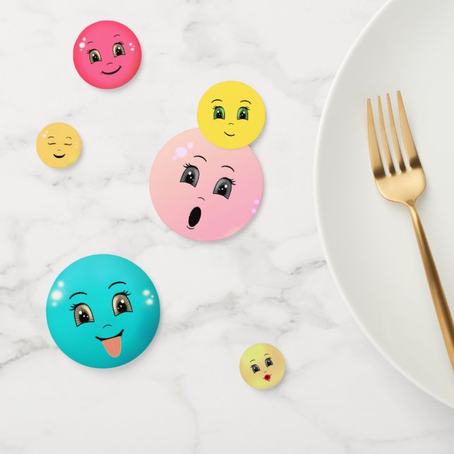 Niedliches stilvolles Emoji Happy Faces Party Konfetti (Gruppe)