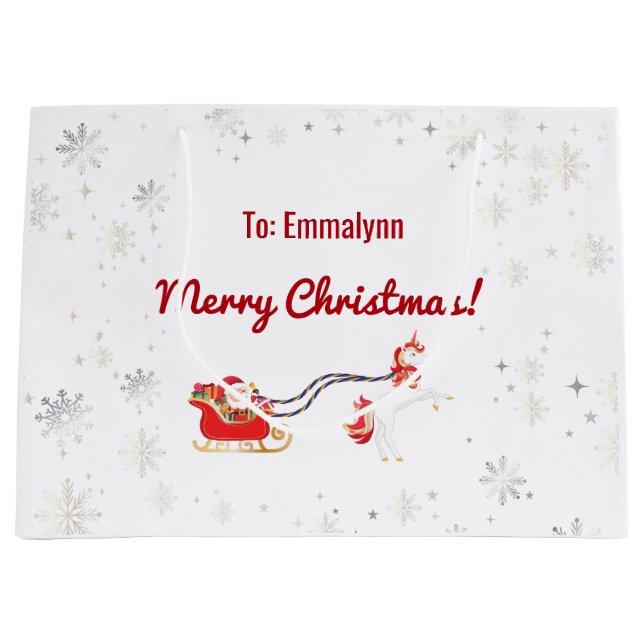 Niedliches stilvolles Modern Unicorn Große Geschenktüte (Vorderseite)