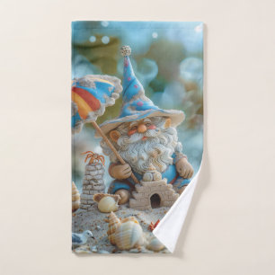 Niedliches Strandgnome mit Regenschirm Handtuch