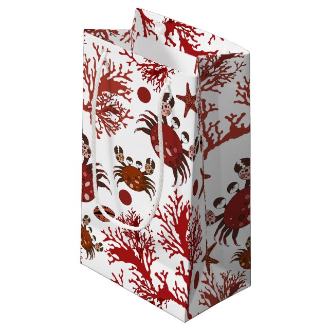 Niedliches Strandkrabbenmuster Party Kleine Geschenktüte (Vorderseite Schrägansicht)