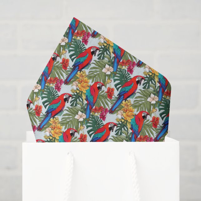 Niedliches Strandparrockmuster Seidenpapier (Geschenktüte)