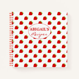 Niedliches Strawberry Muster Rezept Notebook Notizbuch