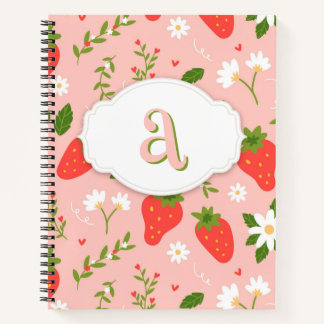 Niedliches Strawberry Muster Spiral Notebook Notizbuch