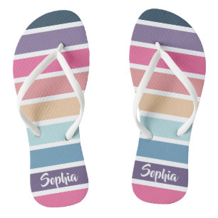 Niedliches Streifenmuster Flip Flops