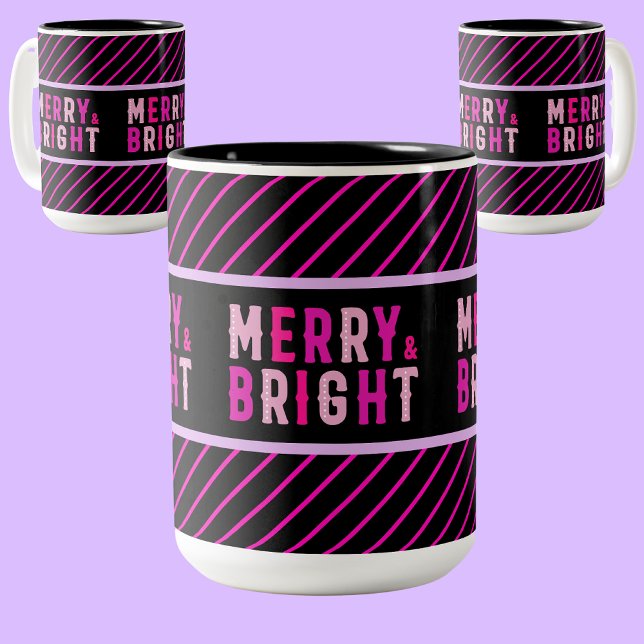 Niedliches Streifenmuster, Weihnachtsgeschenk Zweifarbige Tasse (Von Creator hochgeladen)