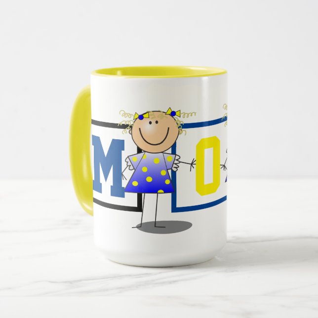 Niedliches Strichmännchen Girl Tasse (Vorderseite Links)