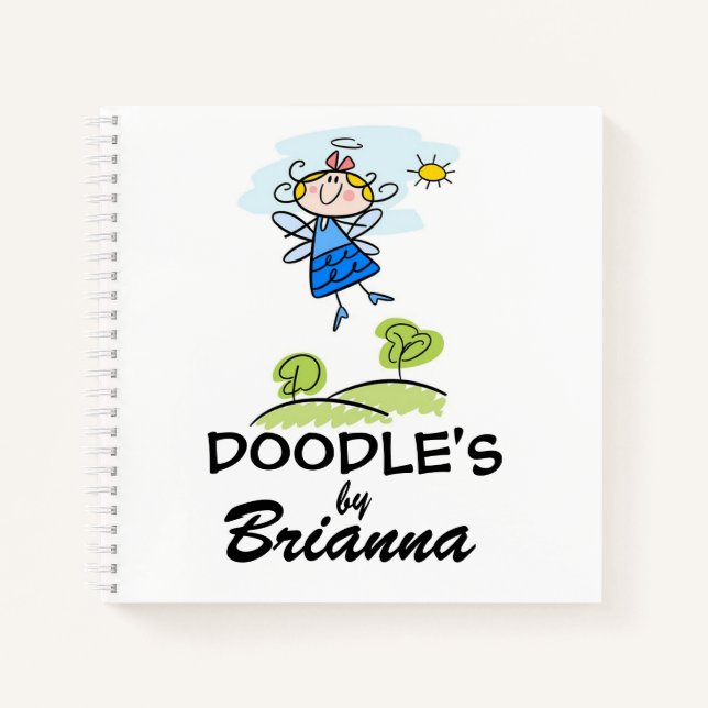 Niedliches Strichmännchen Personalisiert Doodle Sk Notizbuch (Vorderseite)