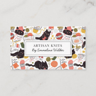 Niedliches Strickgeschäft und Anleitung Visitenkarte
