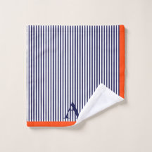 Niedliches, stylisches Monogramm, blau und orange 