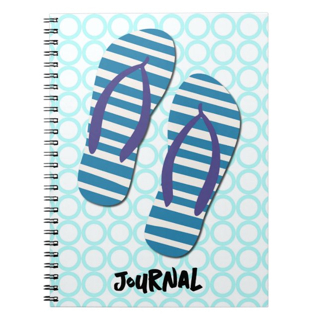 Niedliches Summer Flip Flops Art Journal Notizblock (Vorderseite)