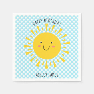 Niedliches Sunshine Happy Birthday Party Serviette