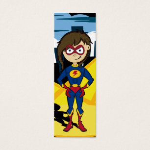 Niedliches Superhero-Mädchen-Lesezeichen