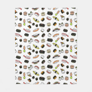 Niedliches Sushi-Muster Kawaii Sushi - Zeichen Fleecedecke