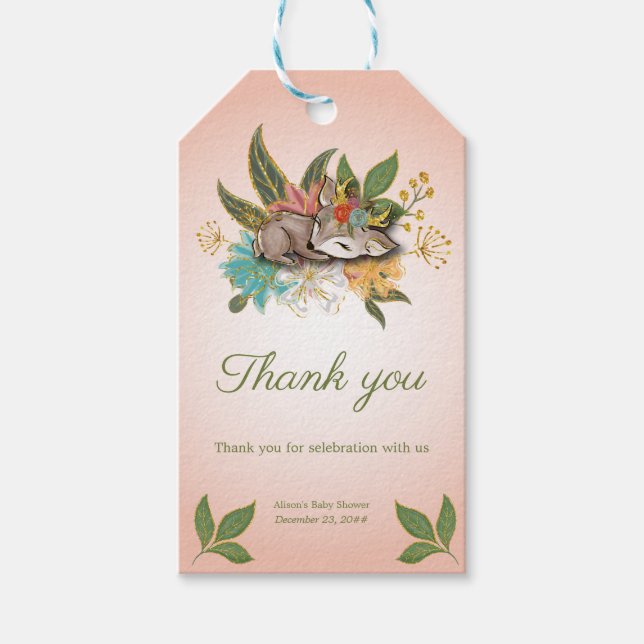 Niedliches Süß-Oh Hirsch-Zauberwald Waldtier Geschenkanhänger (Vorderseite)