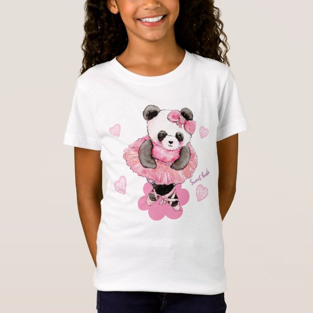 Niedliches Sweet Panda Ballett mit schönen rosa He T-Shirt (Vorderseite)