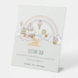 Niedliches Sweet Time Candy Land Birthday Custom P Sockelschild