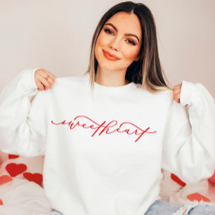 Niedliches Sweetheart Script Valentine's Day Sweat Sweatshirt