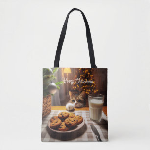 Niedliches Tabby Cat Erlernen von Cookies Weihnach