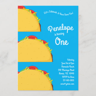 Niedliches Taco Kinder 1. Geburtstag Party Mexikan Einladung