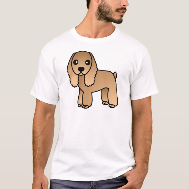 Niedliches TAN/Sahnecockerspaniel-Cartoon T-Shirt (Vorderseite)