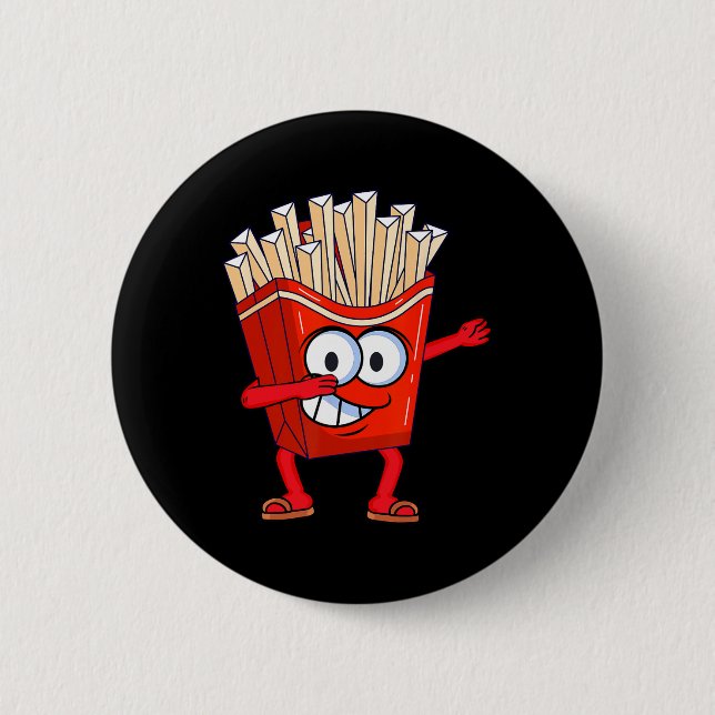 Niedliches Tanzen Französisch Fries Funny Dabbing  Button (Vorderseite)