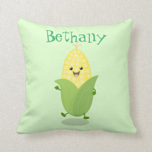 Niedliches Tanzen Kawaii Mais Cob Cartoon Abbildun Kissen