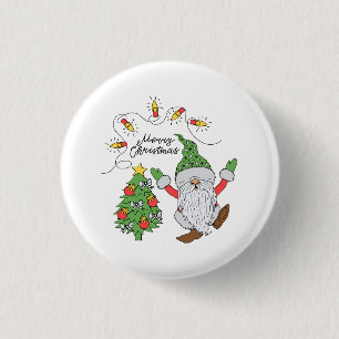 Niedliches Tanzen Weihnachtsbaumleuchten Button