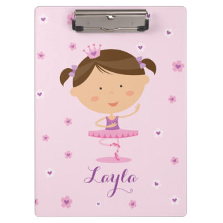 Niedliches Tänzer-Ballerina-Mädchen-Klemmbrett Klemmbrett