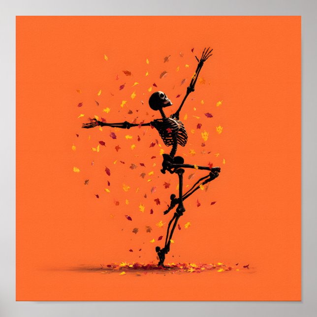 Niedliches Tanzskelett Poster (Vorne)