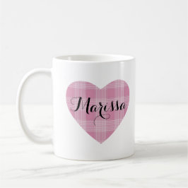 Niedliches Tartan-Herzmonogramm Kaffeetasse
