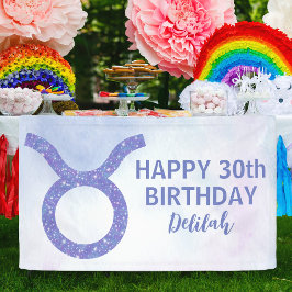 Niedliches Taurus-Zeichen Custom Lila Geburtstagsp Banner