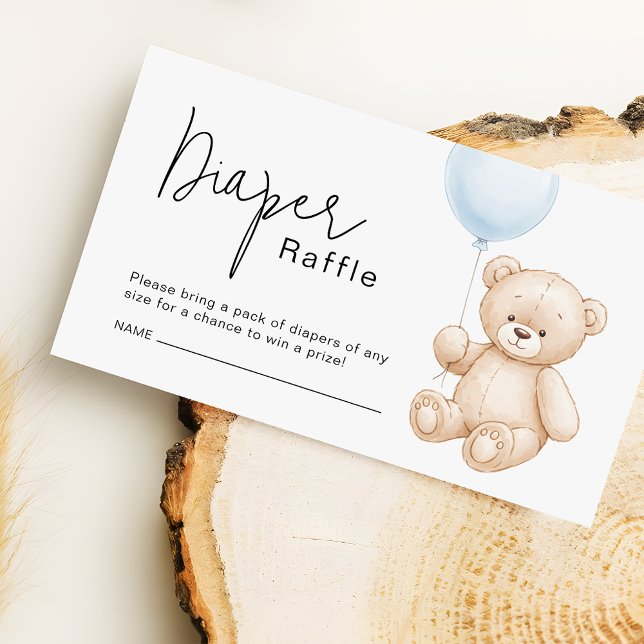 Niedliches Teddy Bear Diaper Raffelticket Begleitkarte (Von Creator hochgeladen)