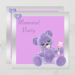 Niedliches Teddy Bear Double Side Memorial Party Einladung
