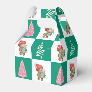 Niedliches Teddy Bear Santa Merry Weihnachtsbaum P Geschenkschachtel