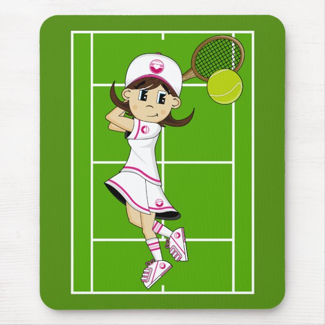 Niedliches Tennis-Mädchen Mousepad (Vorne)