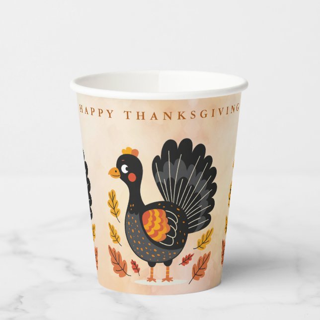 Niedliches Thanksgiving Paper Cups Pappbecher (Links)