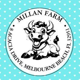 Niedliches Thema Kuh Permastempel