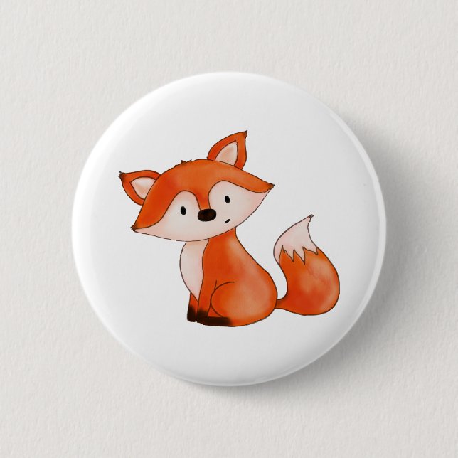 Niedliches Tier BabyFox | Wald Button (Vorderseite)