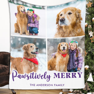 Niedliches Tier Foto Collage Personalisierter Hund Fleecedecke