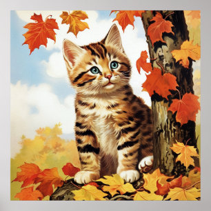 Niedliches Tier Herbst Poster