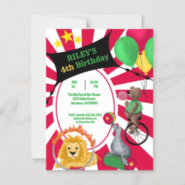 Niedliches Tier mit grafischer Primärfarbe Magneteinladung