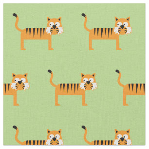 Niedliches Tiger Kid Baby Kinderzimmer Light Green Stoff