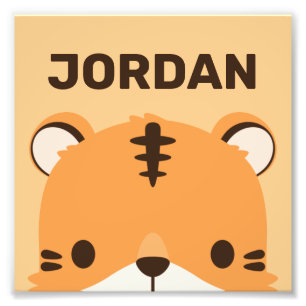 Niedliches Tiger mit Personalisiertem Namen Fotodruck